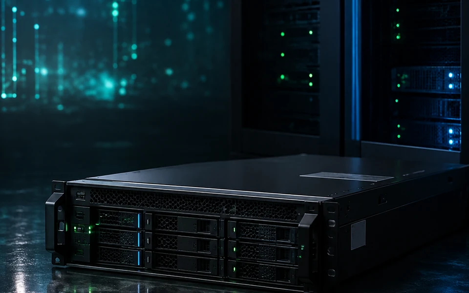 Photorealistic AI compute server hardware
